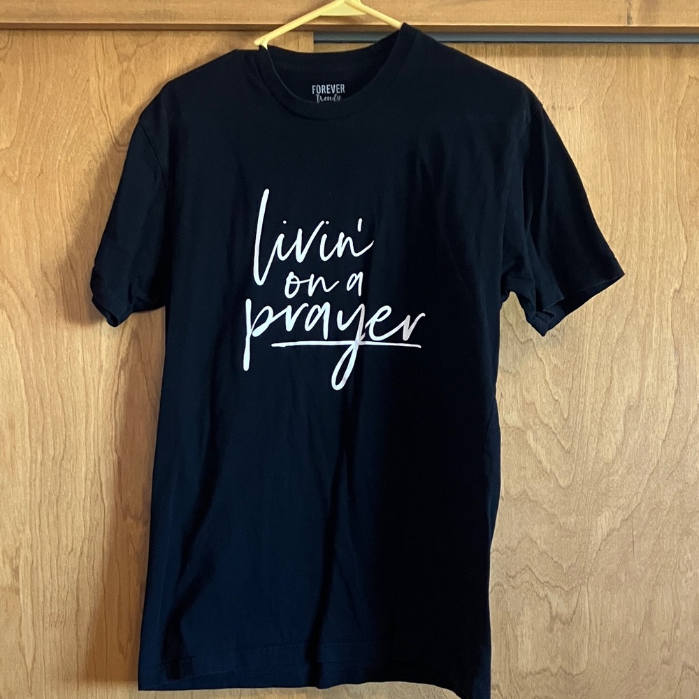 Forever 21 Black Tee with White Script